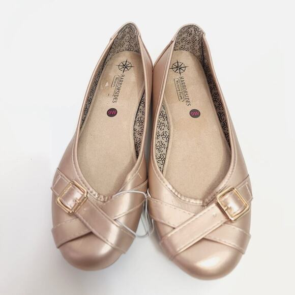 Harborsides Flats Ballet Flat Shoes Size 9 Metallic Rose Gold Wide Width - Picture 3 of 12
